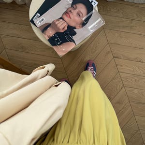 Women’s Oversized Cotton Blazer - Butter Yellow Single-Breasted Jacket, Tailored Suit Jacket Pleated Shoulders, Summer Double Layer Blazer