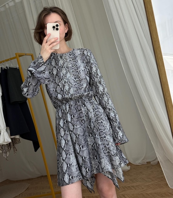 Snake Print Mini Dress