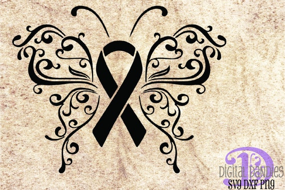 Butterfly Awareness Ribbon SVG PNG DXF | Etsy
