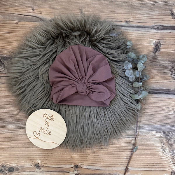 Turban Mütze Mädchen Baby altmauve