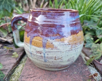 Cup with beautiful color gradient, stoneware, hand-made, wheel-turned, gift, eye-catcher, favorite cup, unique, dishwasher safe