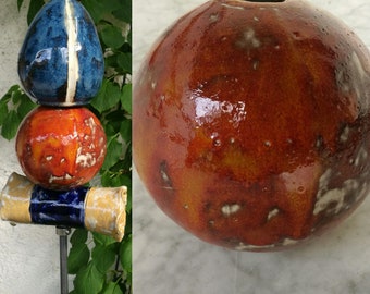 Ball for garden steel, garden decoration, steele, suitable for outdoor use, cast ceramic, stoneware, combinable, handmade