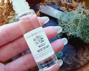 Wild Rhubarb Perfume Oil: Jammy Sweet aromas, Fruity Fragrance, gift for her