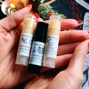 Fruity Lip Balm Set: Organic Shea Butter, Witchy Self Care Gift