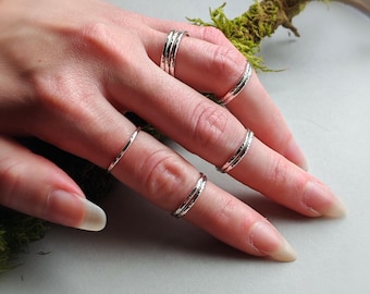 Hammered Sterling Silver Ring | Hand-Forged Organic Band, Woodland Inspired Jewellery