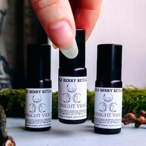 Midnight Violet Perfume Oil - Parma Violet, Powdery, Florals, Dreamy Perfume Oils, Roll on Perfume Oil, Nostalgic Fragrances, Elven Scents