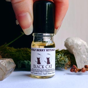 Black Cat - Fruity, Earthy, Green Apple, Spicy Perfume Oil, Rollerball Perfume Oil, Gothic Fragrances, Cruelty Free
