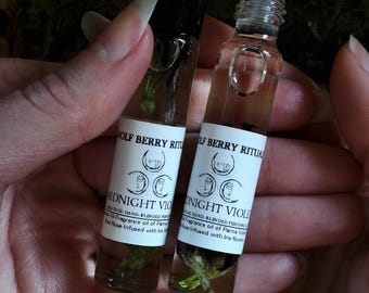 Midnight Violet Perfume Oil: Parma Violet Scent, Vintage Fragrances, Cottage core Gifts