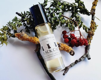 Black Cat Perfume Oil – Dark Fruity Earthy Scent, Gothic Indie Fragrance, Witchy Perfume
