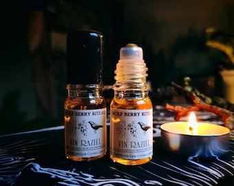 Fin Raziel Forest Perfume Oil: Smokey Firewood Scent - Witchy spooky Fragrances, Autumnal Scents
