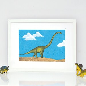 Diplodocus - Dinosaur A4 Art Print - Dinosaur Nursery Illustration -  Kids Wall Decor - Dinosaur Decor - Dinosaur Art