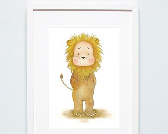 Cute Lion Nursery Print – A4 Baby Shower Gift
