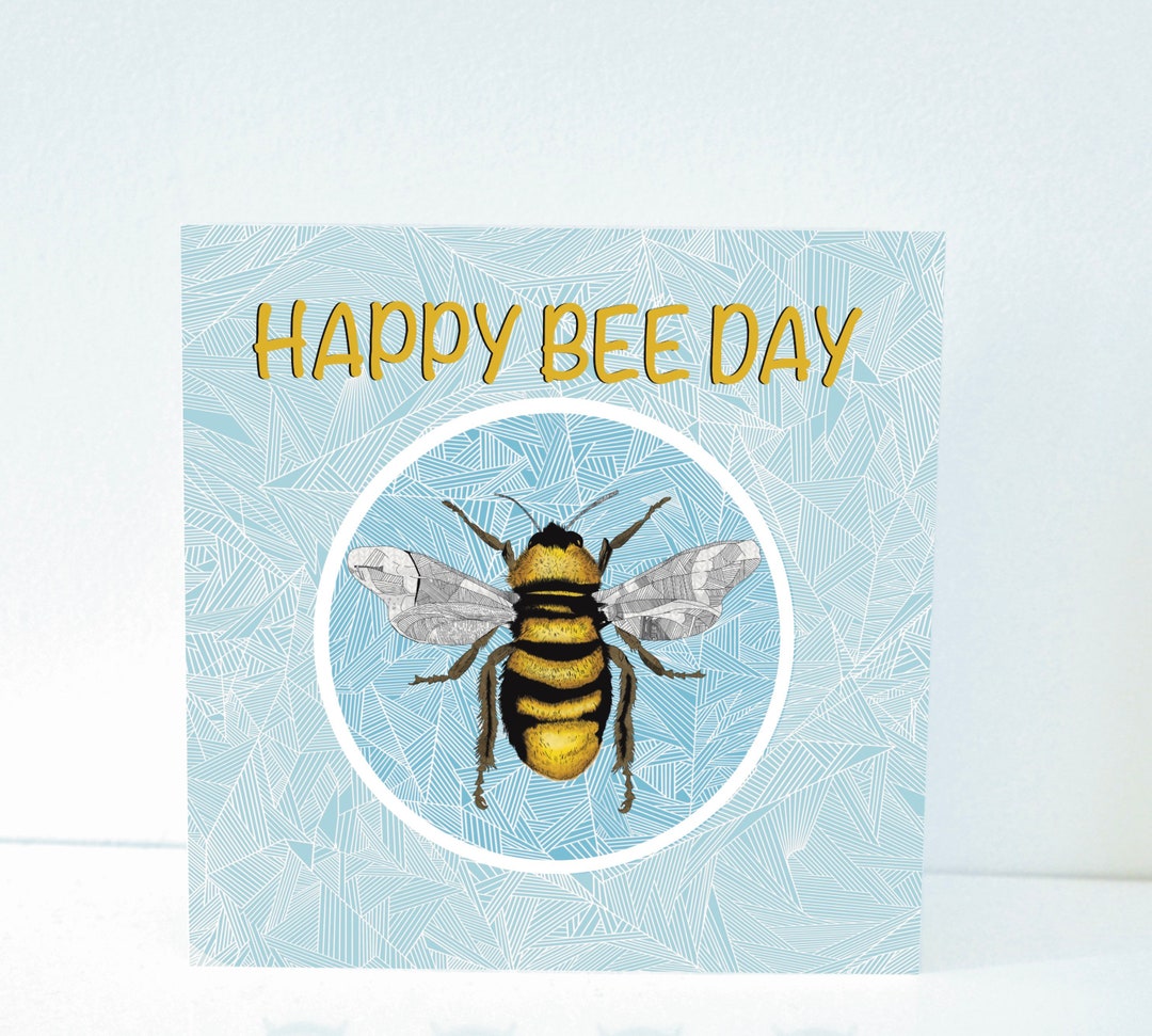 Happy Bee Day Card - Birthday Card - Gift - Greeting Cards - Bee Card ...