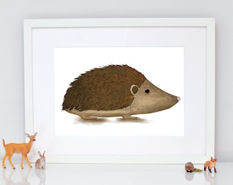 Süßer Igel Print – Wildtier Wanddekoration, A4
