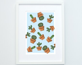 Cactus Print: Modern Botanical Wall Art (A4)
