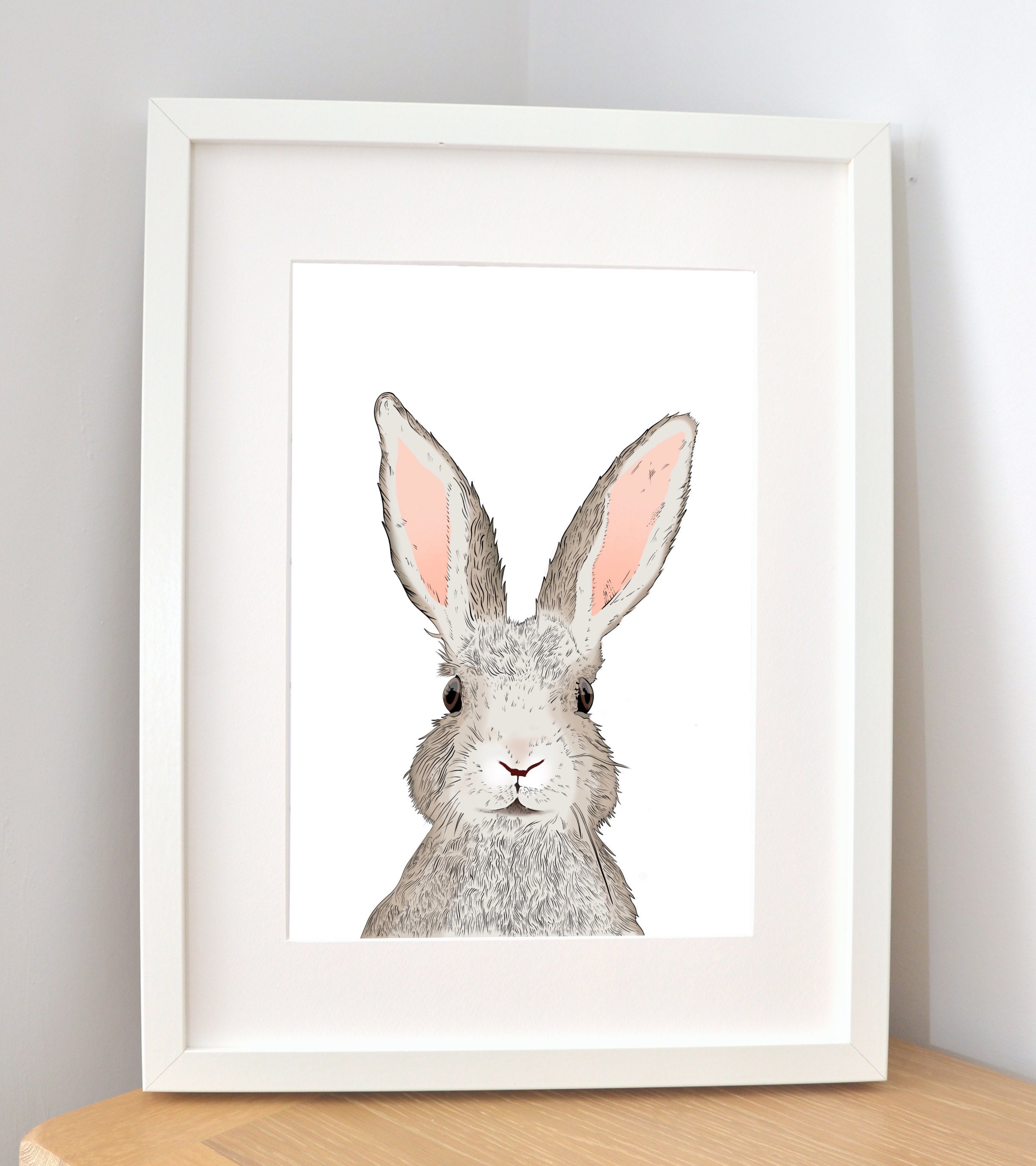 Small Rabbit Print Rabbit Print - Bunny Print - Hare Print - Unframed Print - Bunny Decor ...