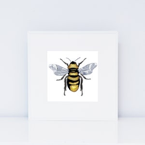 Bee print - Bee home decor - Square Bee Print - bee happy - Bee Wall Decor