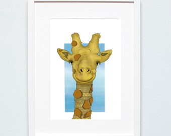 Cute Giraffe Print - Nursery Safari Animal Decor (A4)