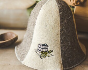 Sauna Hat with Real Colonel Text in Russian Banya Wool Hat Sauna Hat with Real Colonel Text in Russian Banya Wool Hat