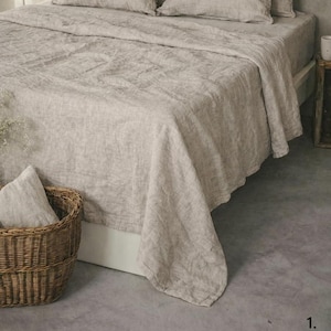 Stonewashed Leinen Flachbettlaken: 100% natürliche, atmungsaktive Bettwäsche