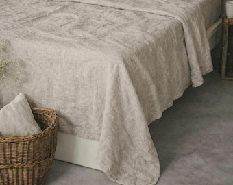 Stonewashed Leinen Flachbettlaken: 100% natürliche, atmungsaktive Bettwäsche