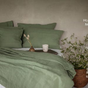 Washed Linen Bedding Set: Pure European Linen Duvet Cover image 10