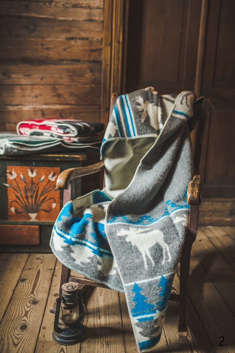 3 Multiple Colors Christmas Blanket Natural New Zealand Wool Etsy