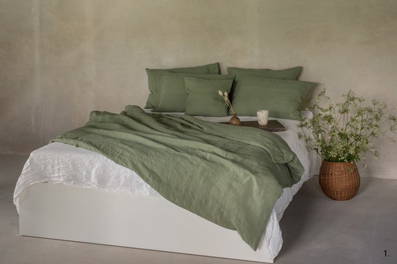 Washed Linen Bedding Set: Pure European Linen Duvet Cover