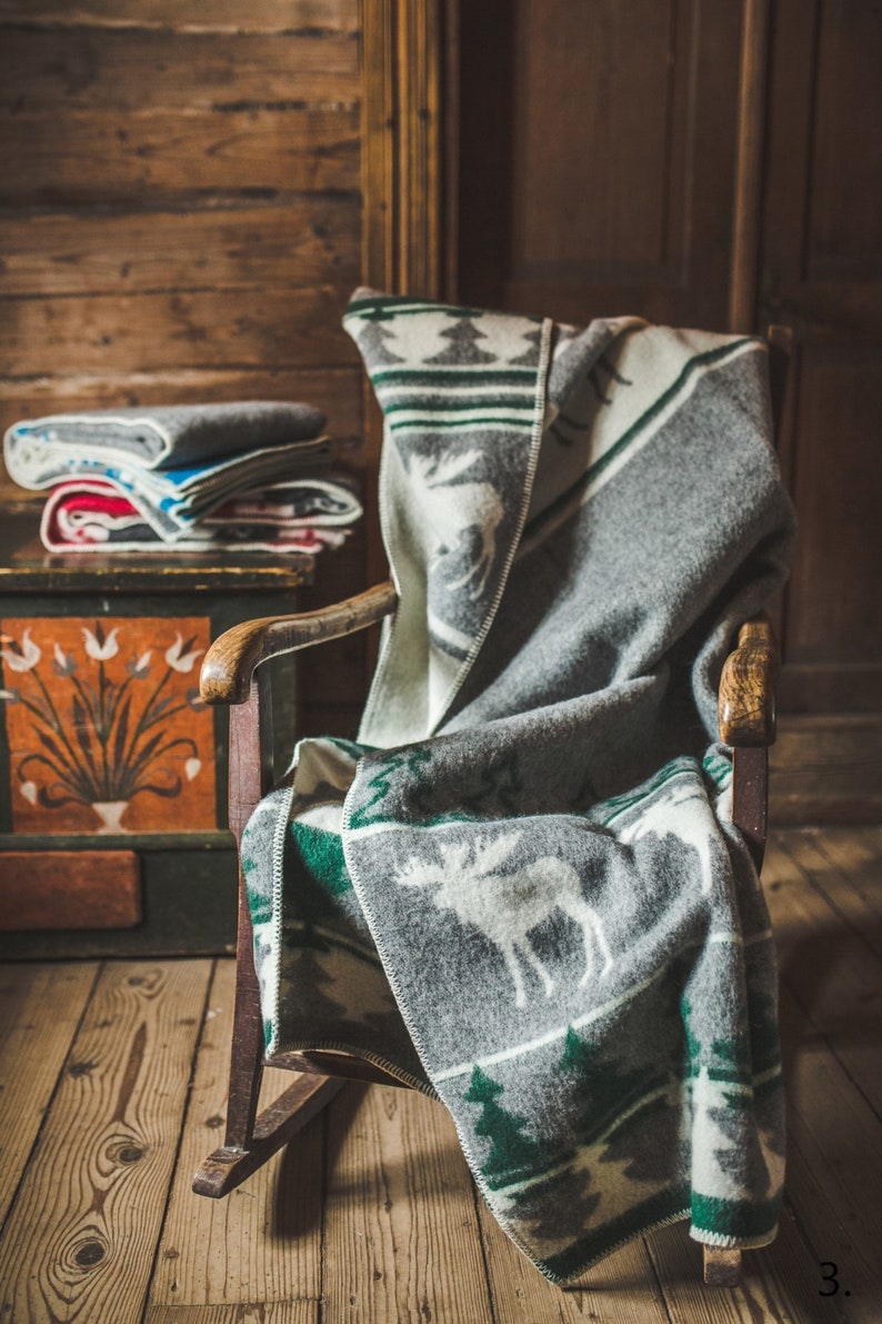 3 Multiple Colors Christmas Blanket Natural New Zealand Wool Etsy