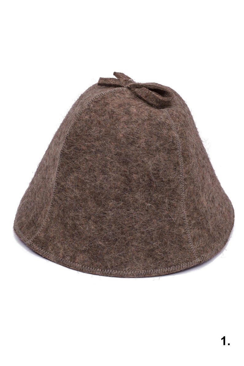 Sauna Hat 100% Natural Wool Felt with Hook, Great Gift, the Highest Qualityt, Saunahut image 1