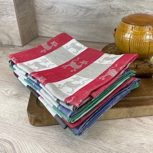 4 meerdere kleuren halflinnen jacquard keukendoeken katten set van 2, 50 x 70 cm katoenen theedoek, natuurlijk linnen vaatdoeken linnen theedoeken