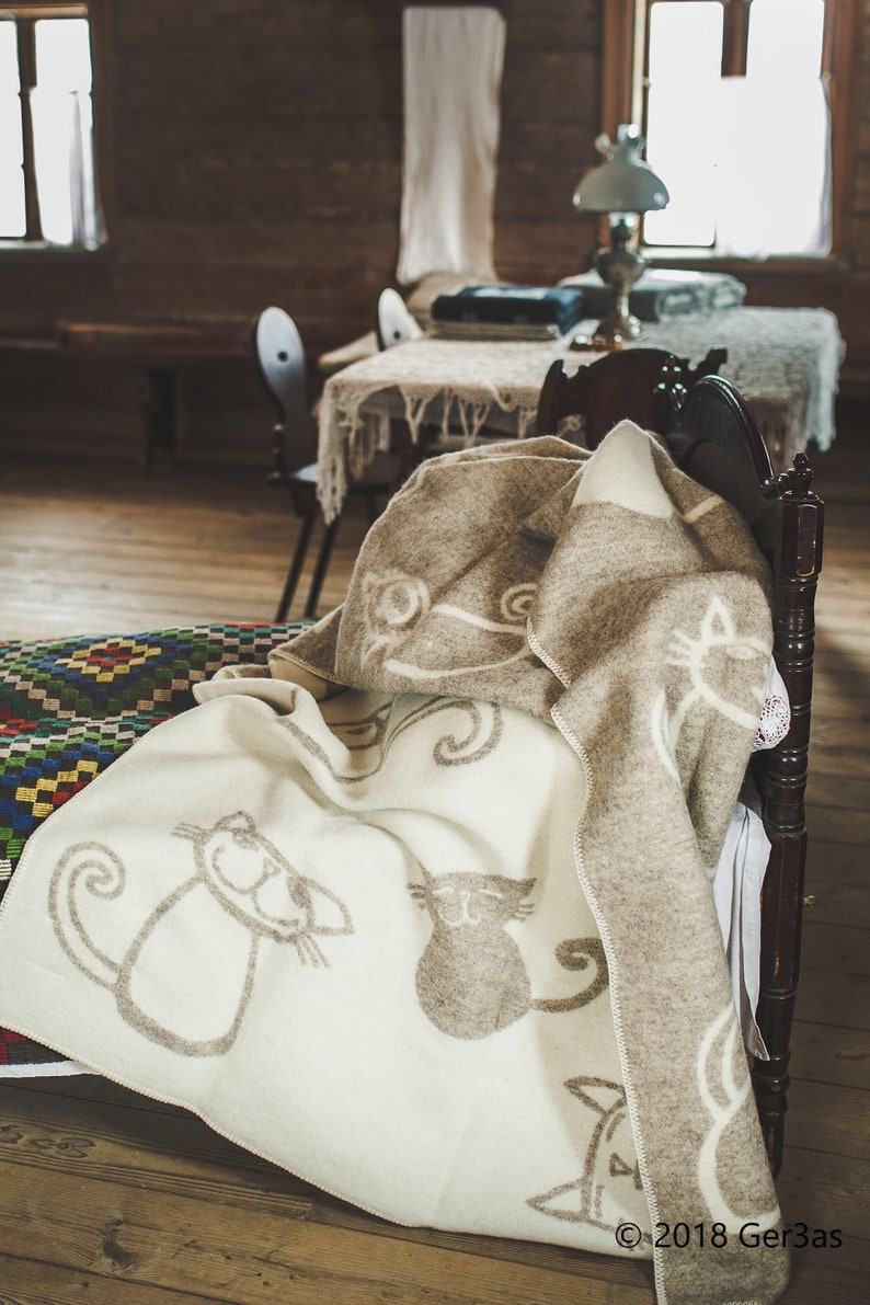 2 multiple colors Wool Blanket Natural 100 New Zealand Wool Etsy