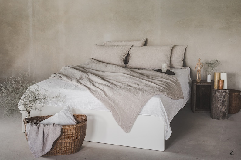 Washed Linen Bedding Set: Pure European Linen Duvet Cover image 2