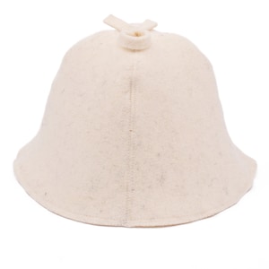 Sauna Hat Natural 100% Wool with Hook, Great Gift, the Highest Qualityt