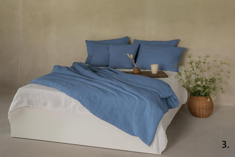 Washed Linen Bedding Set: Pure European Linen Duvet Cover image 3