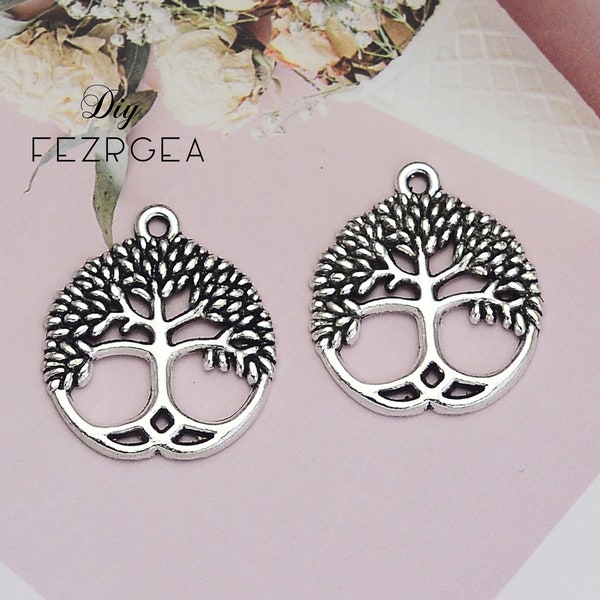 12PCS Antique silver  tree charms. life tree pendants. CM083123