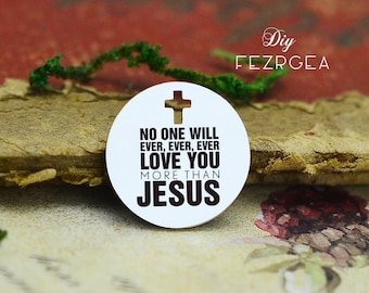 Nadie te amará nunca encanto de acero inoxidable, personalizado más que Jesús encantos grabados, encantos personalizados, encantos de brazalete
