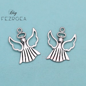 20PCS--26x21mm, Antique silver Angel charms.Fairy pendants.