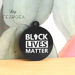Las vidas negras importan encanto de acero inoxidable, encantos grabados personalizados, encantos / colgantes personalizados, encantos de brazalete de collar SS96620