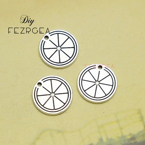 25PCS--15mm, Antique silver I Love Sweet Lemon charms.Lemon pendants.