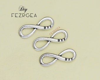 30PCS--24x9mm, Antique silver 8 Infinity wish Connector .Infinity BFF pendants.