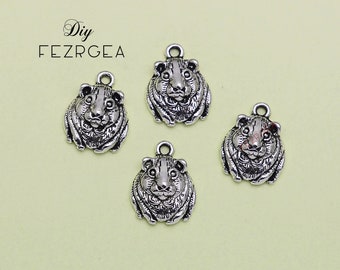 20PCS--18x14mm, Antique silver Guinea Pig charms. Animals pendants.