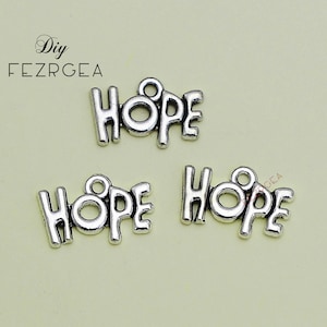 20PCS--19x16mm, Antique silver Words Hope charms. word pendants.