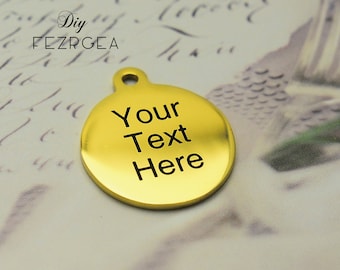 Custom Stainless Steel Charm,Personalized Laser Engraved Charms,Mirror Polished Stainless Steel Pendants,Bracelet Charms