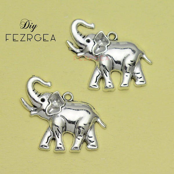 10PCS Antique silver Elephant charms. animals pendants. CY191