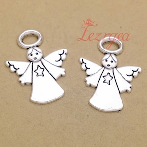 10PCS Antique silver Angel charms.Large Fairy pendants. CY246