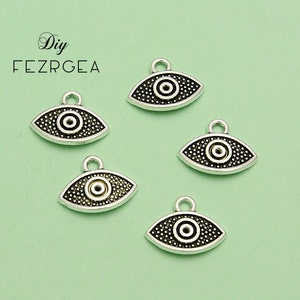 30PCS --12x16mm  Antique Silver Horus Eye Charms. Egyptian Africa Evil Eyes Pendants For DIY Jewellery Making Finding Supplies accessories