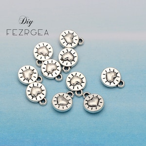 50PCS--10x8mm Vintage Tiny Heart Pendants Charm For Jewelry Making, Small Heart Charms.