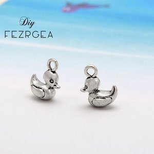15pcs--15x10mm Antique Silver Color 3D Duck Charms Pendant For Jewelry Making