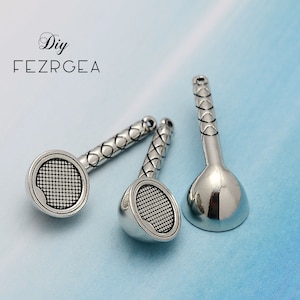 5PCS--8x39mm Antique Silver 3D Wireless Headphone Charms Pendants For DIY Jewellery Making Finding Supplies Accessories